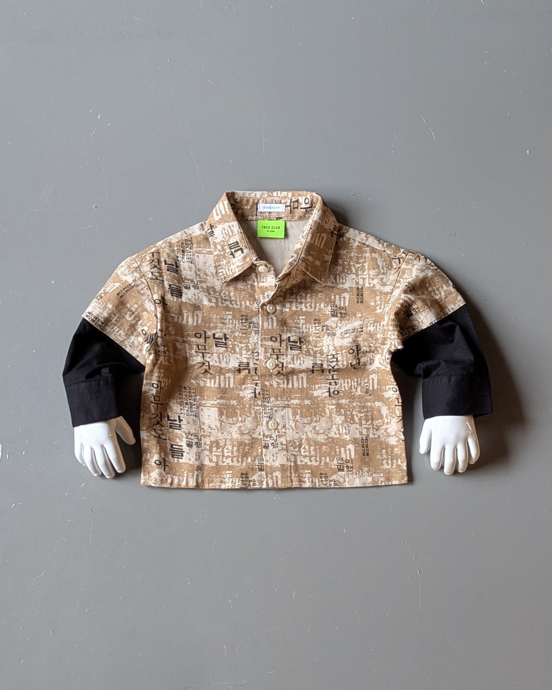 Full Length Layered Sleeve All Over Printed Oversized Shirt