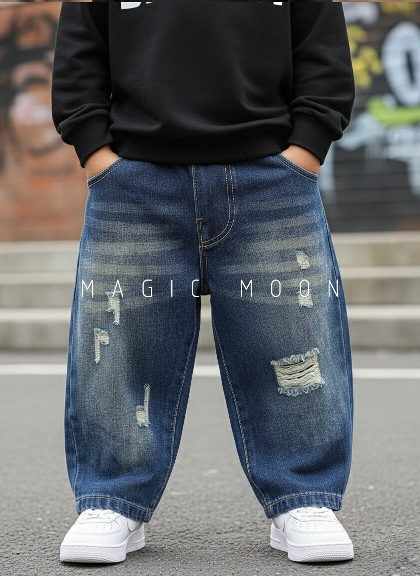 Unisex Distressed Baggy Jeans