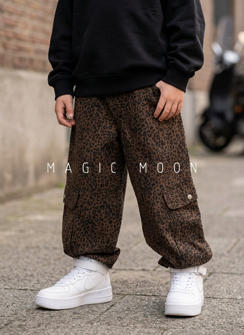 JN1001 Unisex Baggy Fit Leopard Print Pant