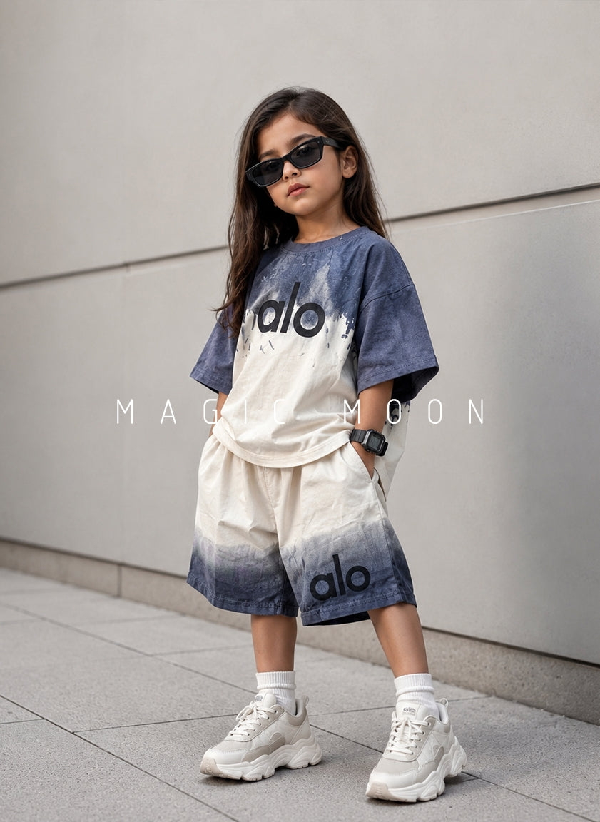 ST105 Unisex Half Sleeve Oversized T Shirt and Shorts Set