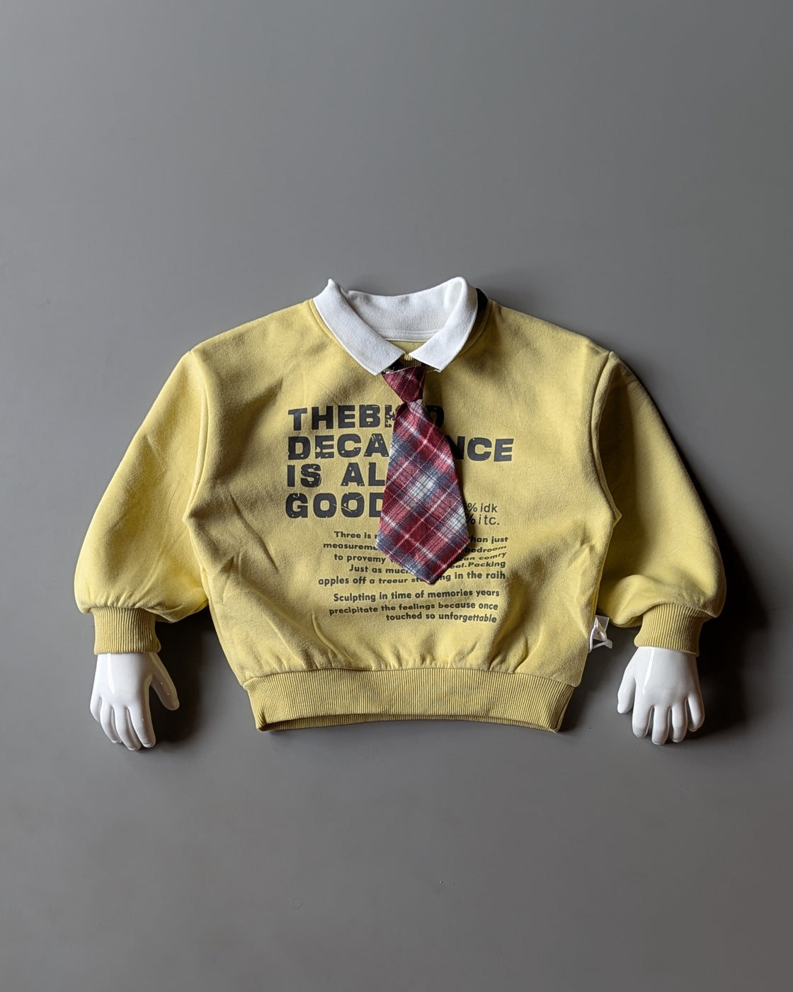 Unisex Full Sleeve Oversized Polo T Shirt with Tie