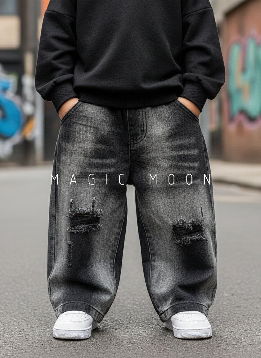 Unisex Washed Super Baggy Jeans