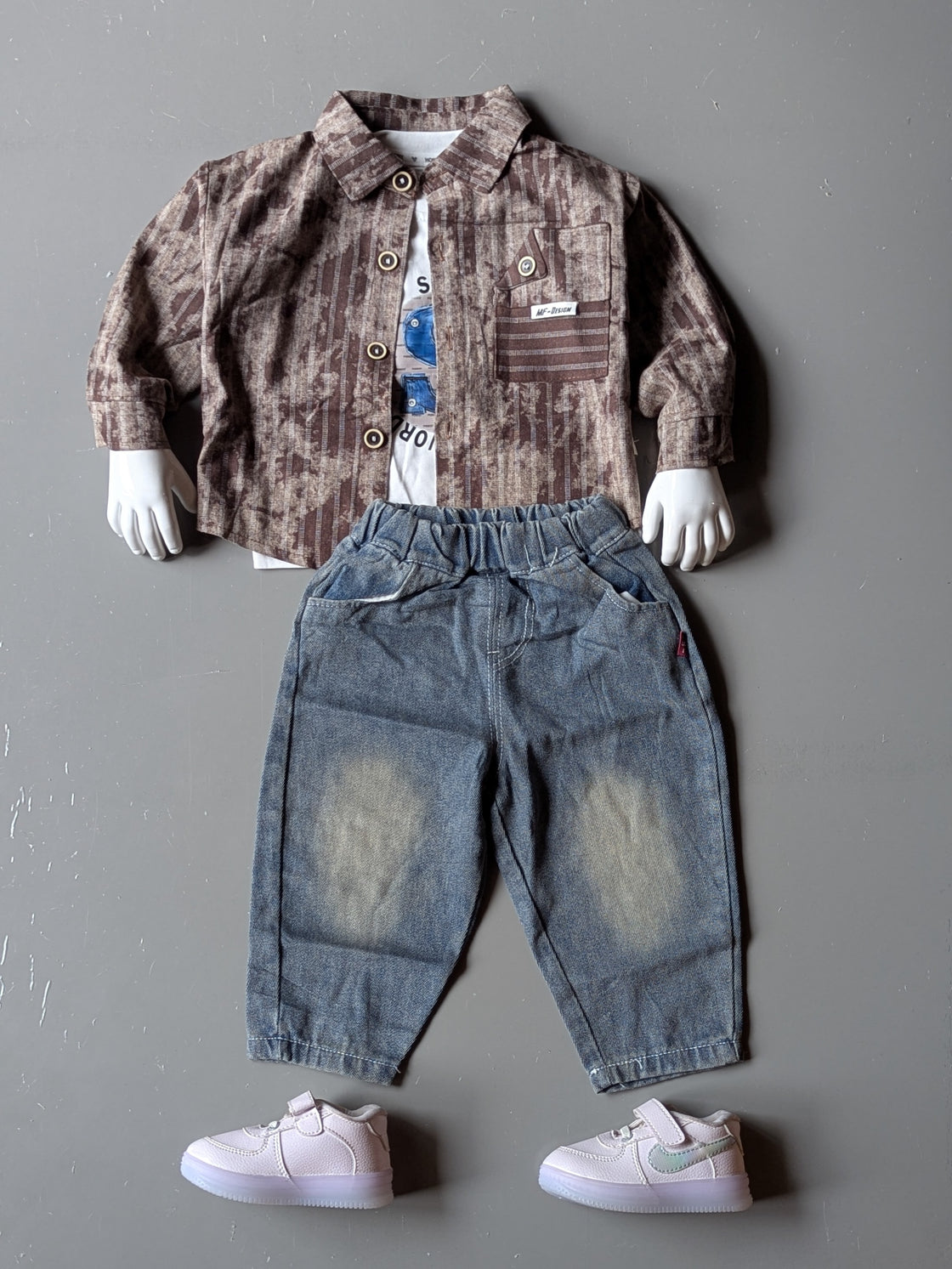 Unisex Full Sleeve Oversized Shirt,Inner T Shirt and Pant Set