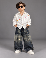 STIM163 Boys Full Sleeve Oversized Shirt with Super Baggy Jeans