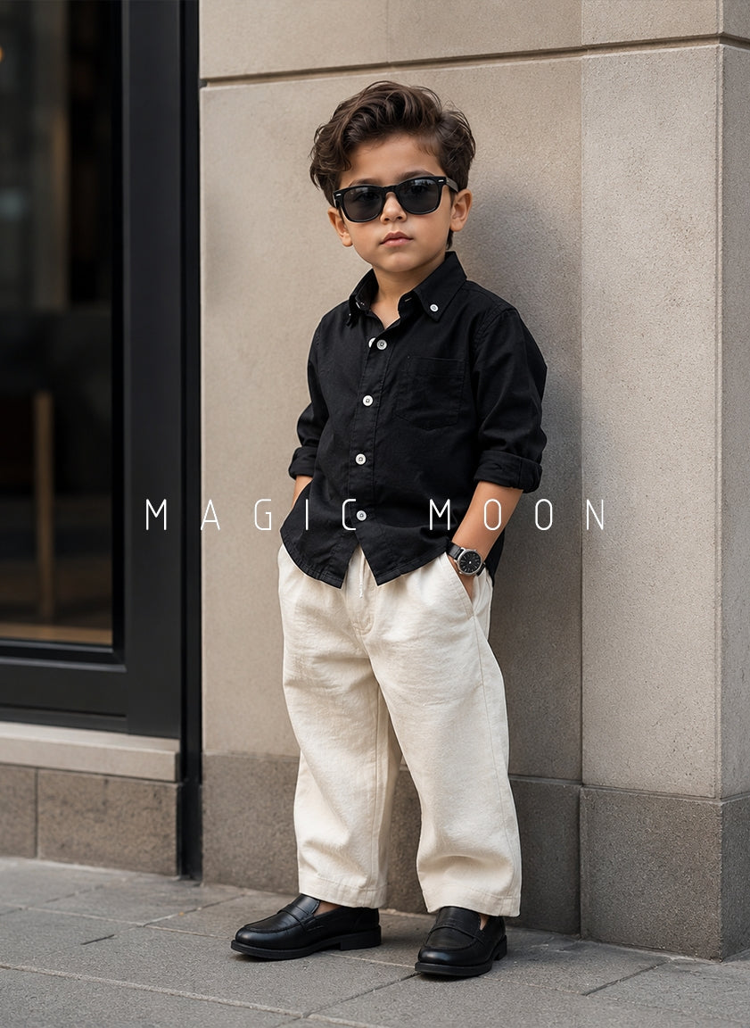 SHFS12 Boy's Full Sleeve Oversized Shirt