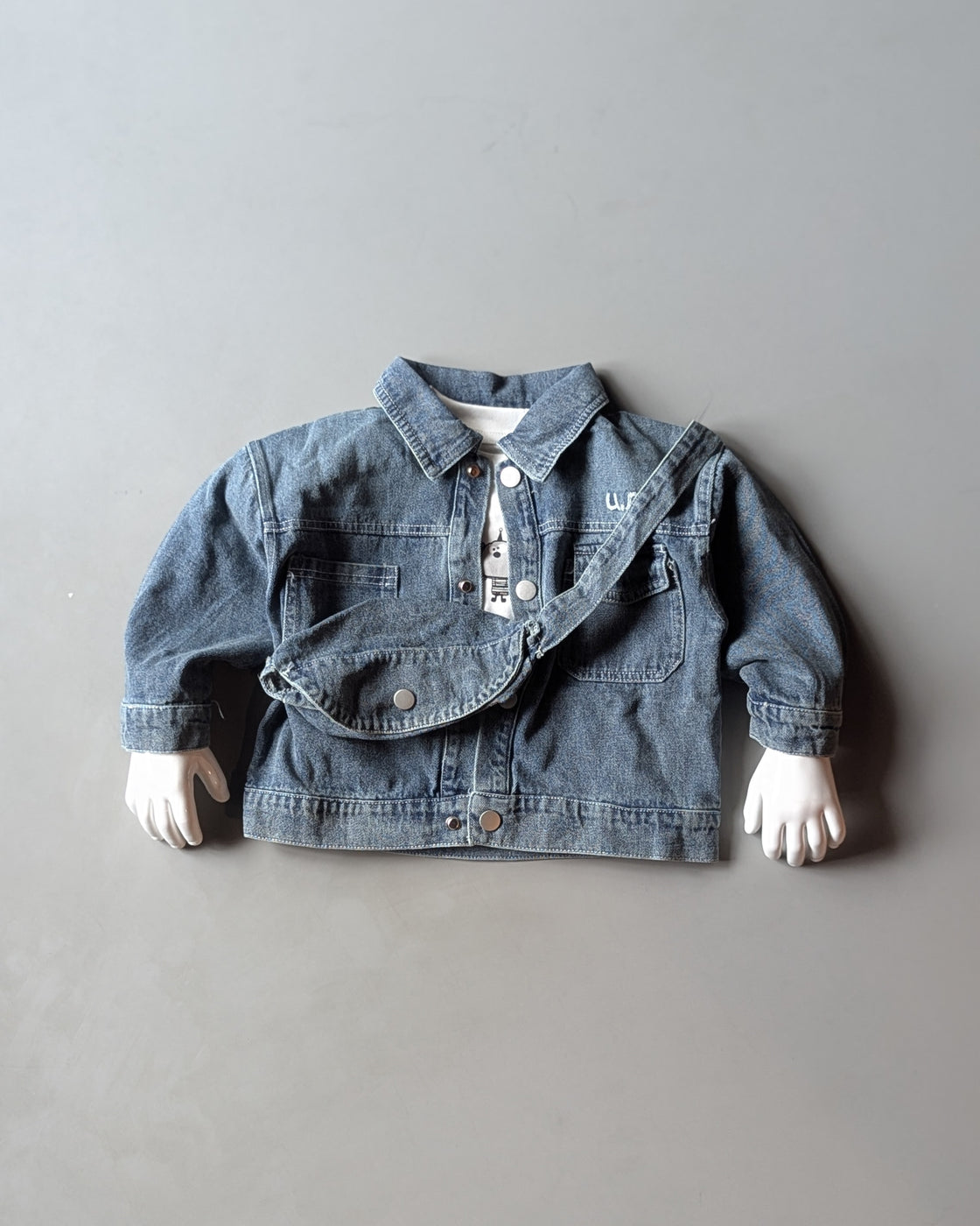Unisex Full Sleeve Oversized Denim Shirt Inner T Shirt with Bag