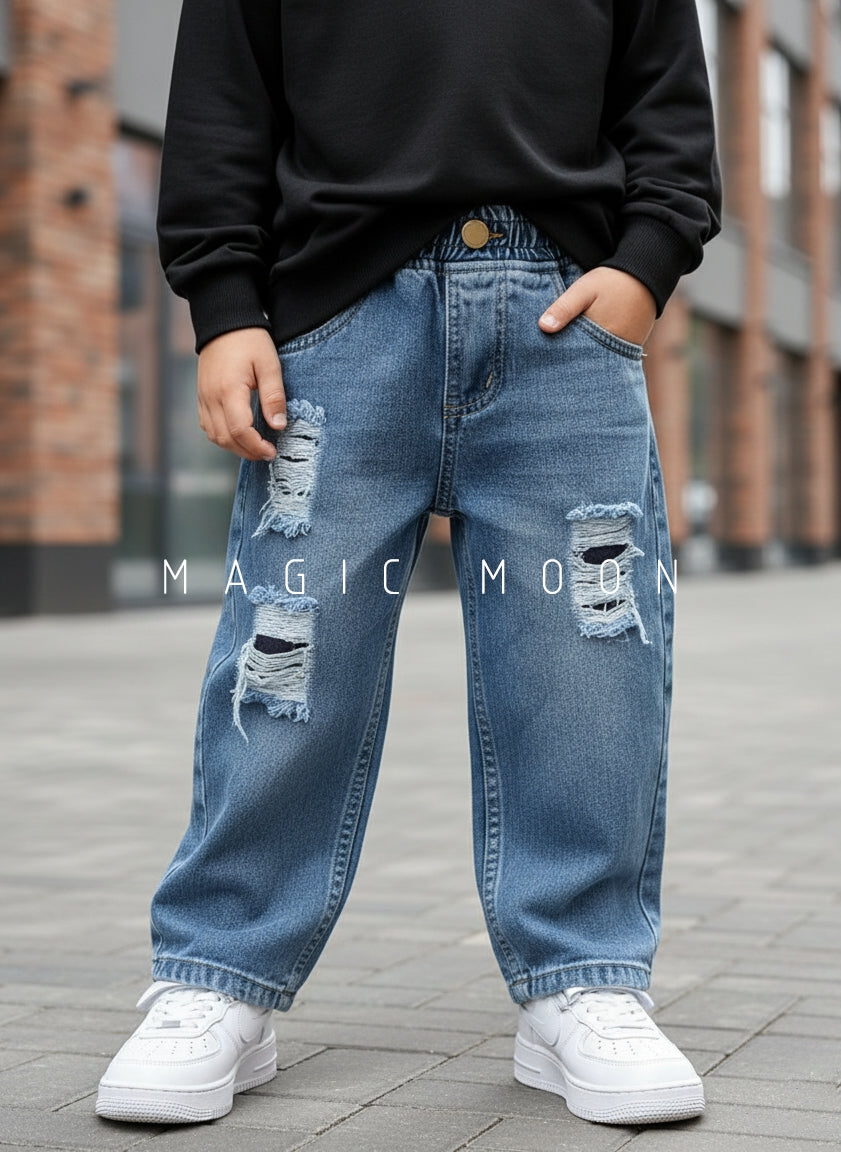 Unisex Distressed Baggy Jeans