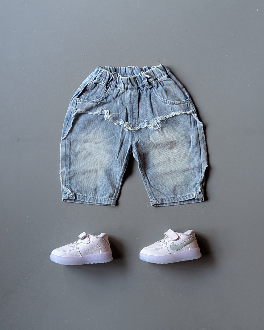 Unisex Knee Length Denim Shorts