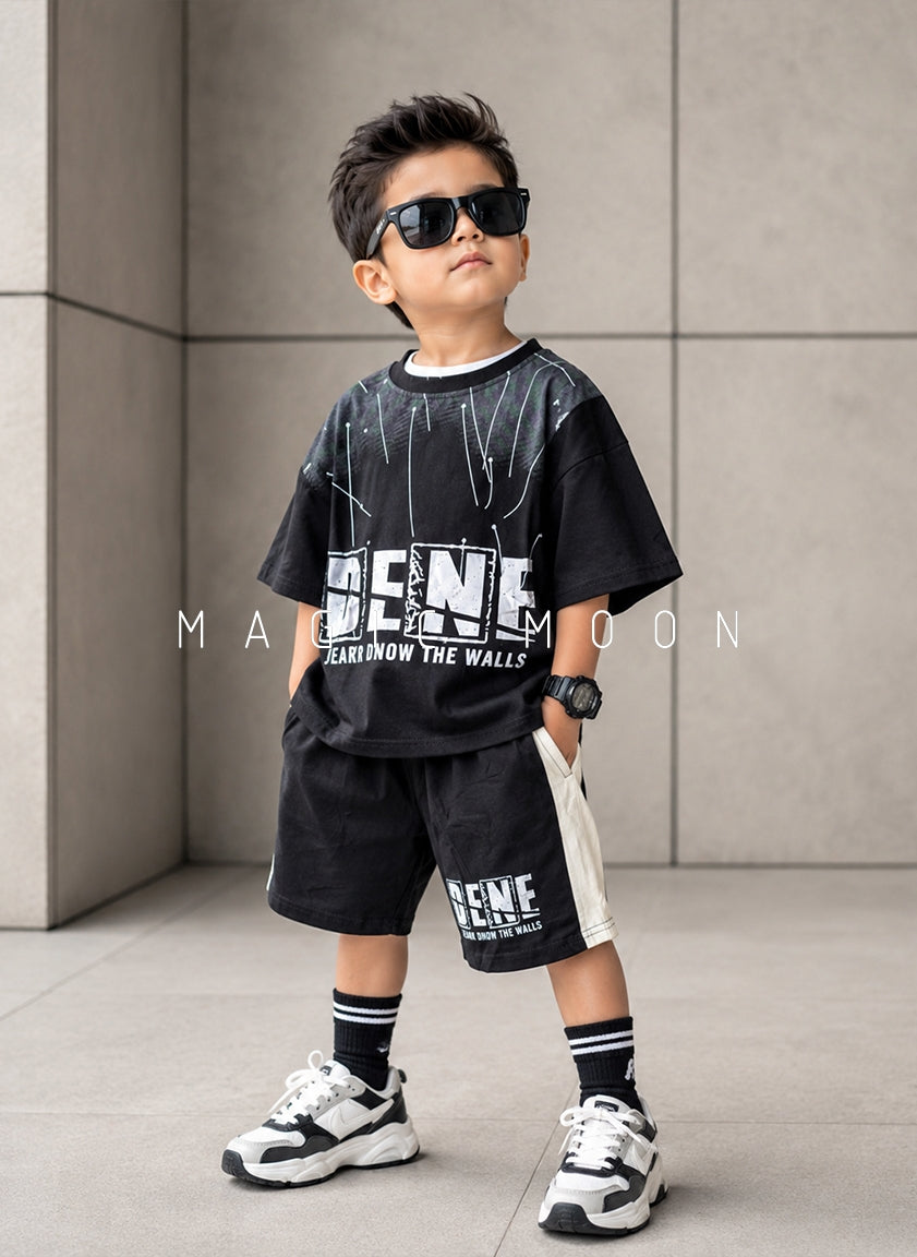 ST105 Unisex Half Sleeve Oversized T Shirt and Shorts Set