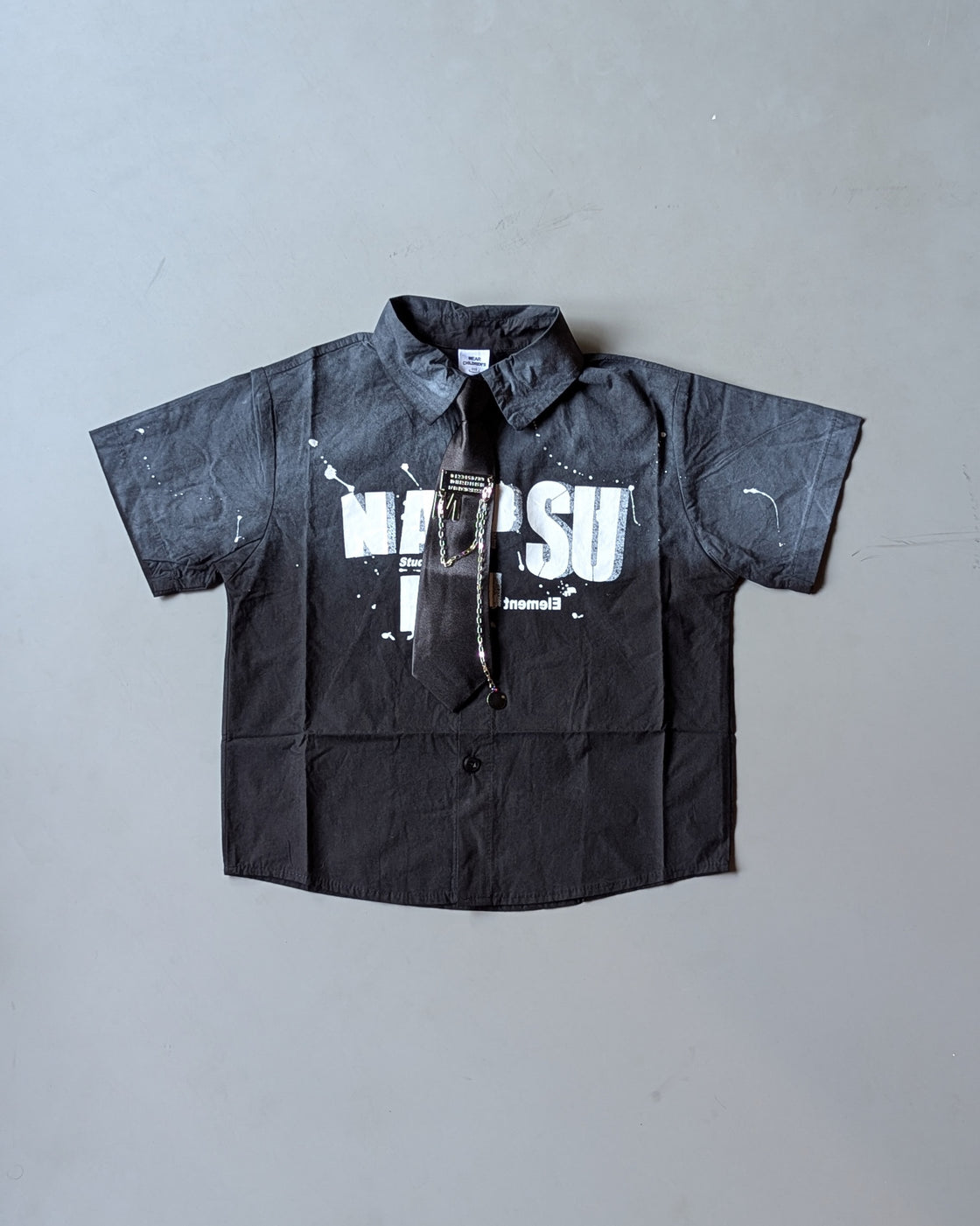 Unisex Half Sleeve Oversized Shirt with Tie