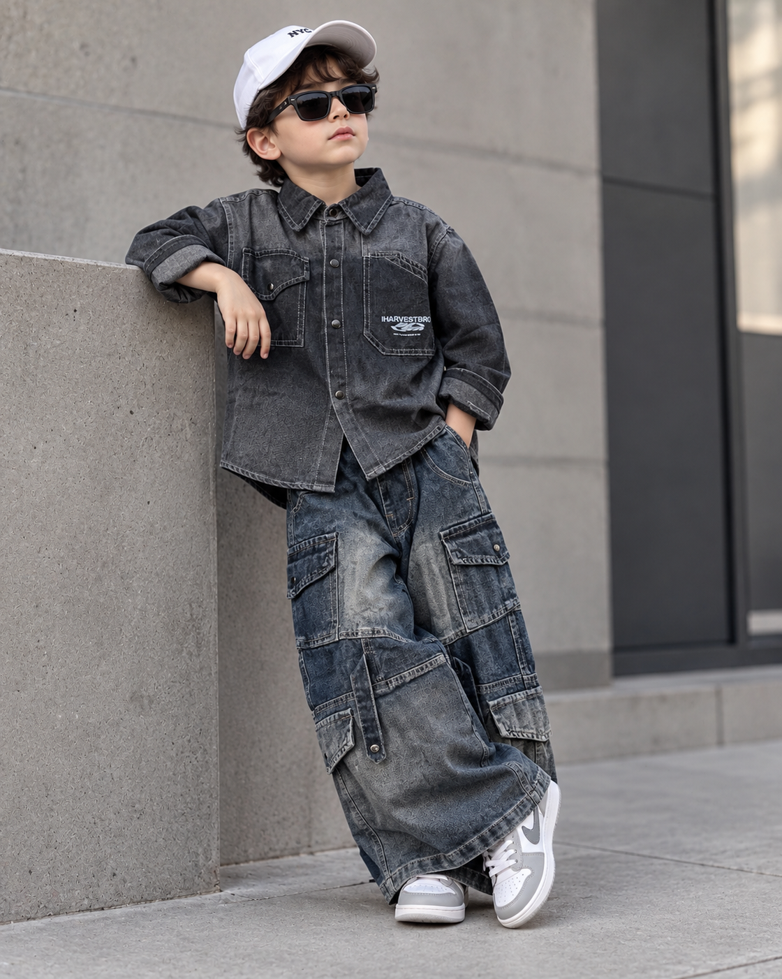 SHIMT13-02 Unisex Full Sleeve Oversized Denim Shirt