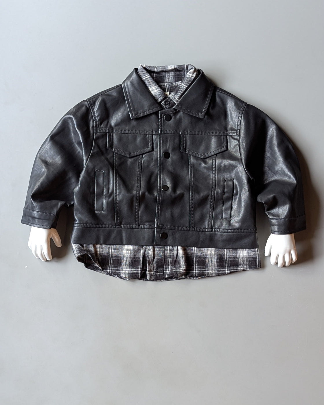 Unisex Full Sleeve Oversized Leather Jacket