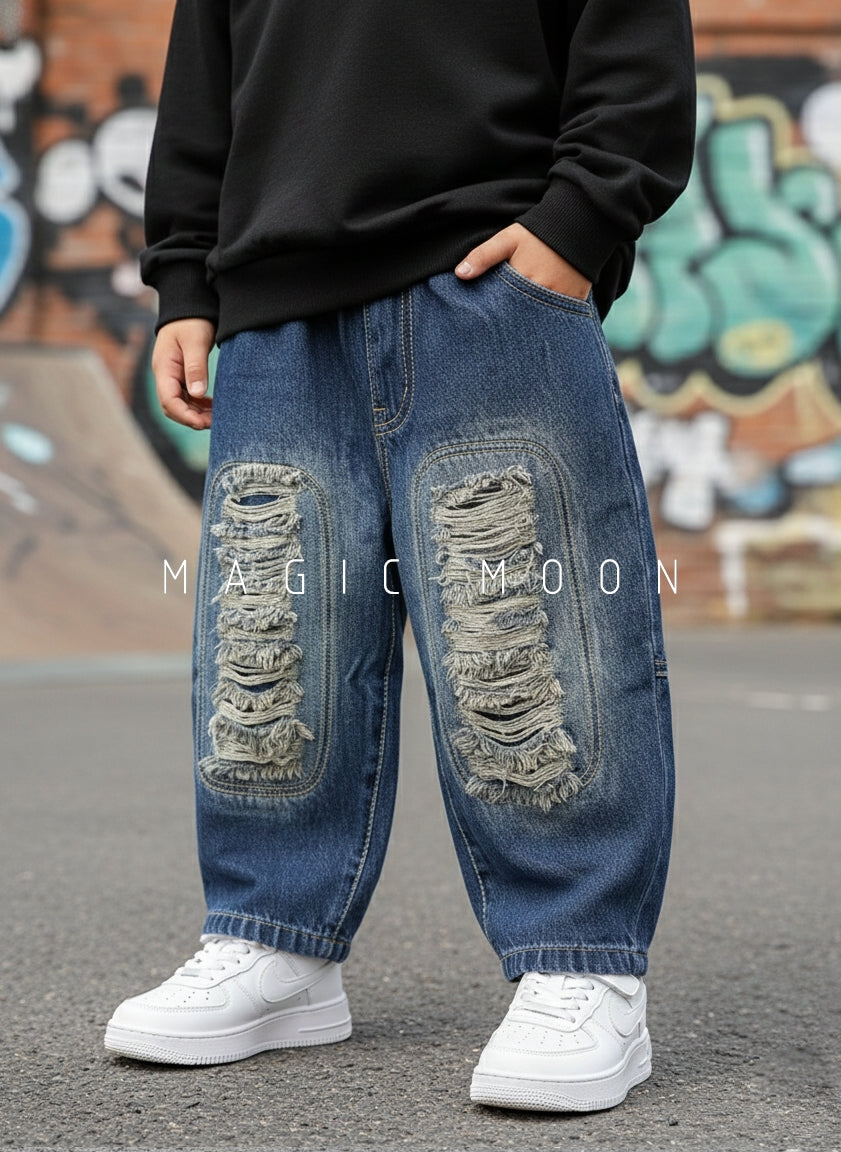 Unisex Distressed Baggy Jeans