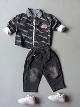 ST104 Unisex Full Sleeve Oversized Jacket Inner T Shirt and Pant Set