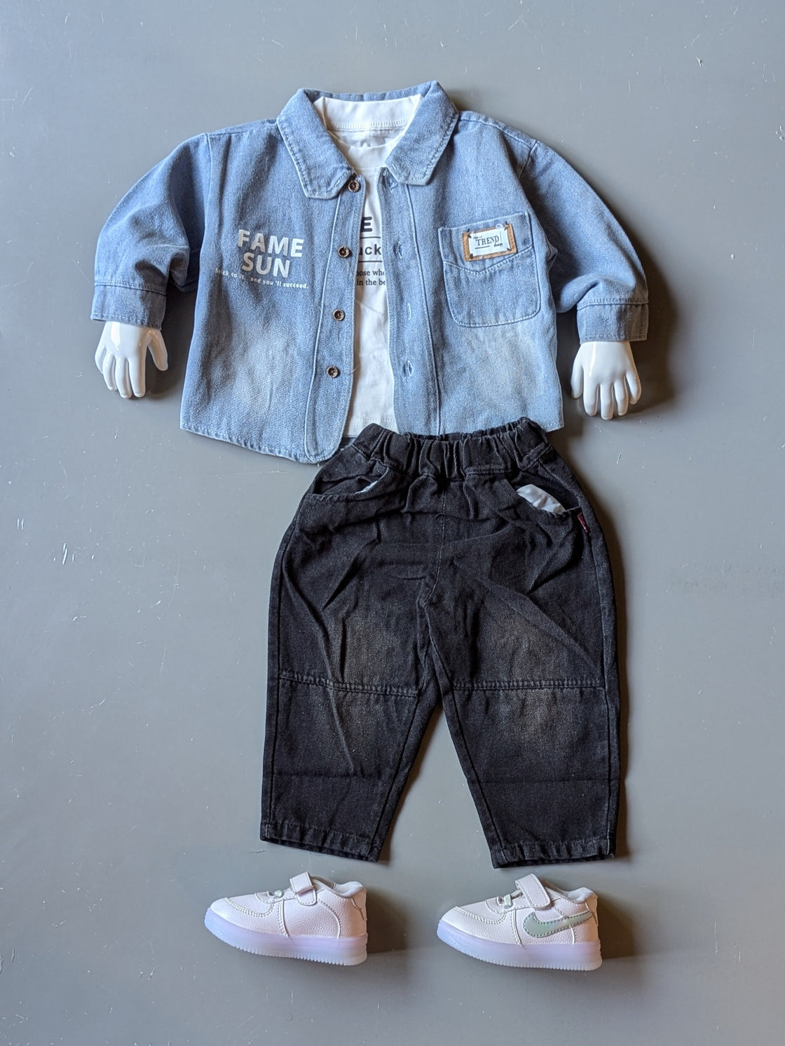Unisex Full Sleeve Oversized Jacket, Inner T Shirt with Pant Set