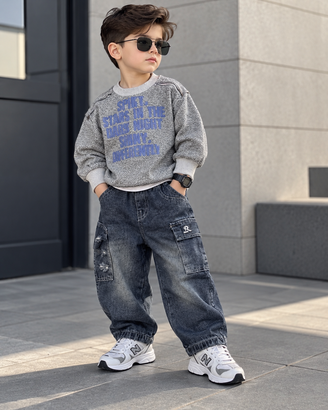 STIM114-03 Unisex Full Sleeve Oversized T Shirt and Pant Set