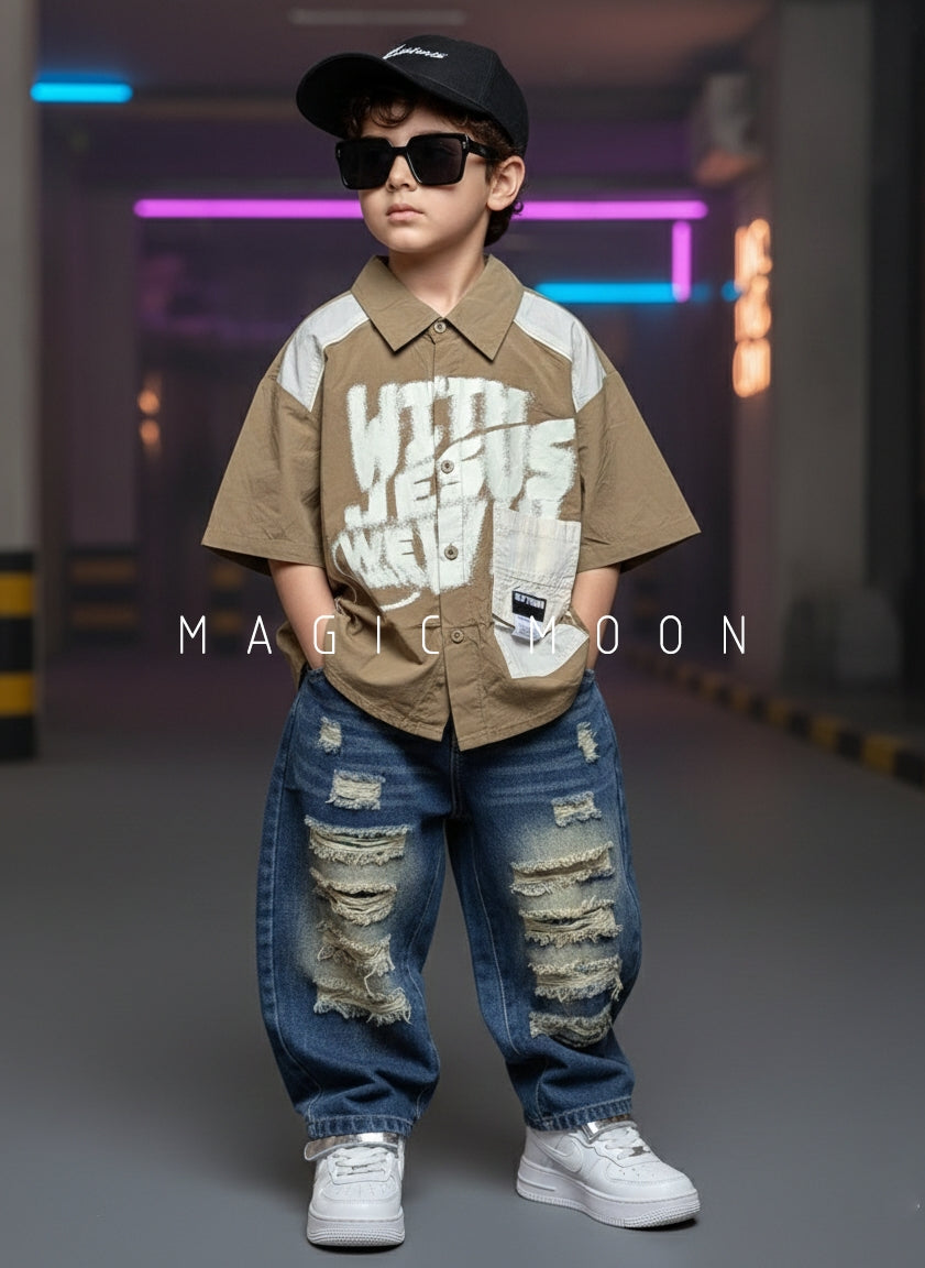 Unisex Half Sleeve Oversized Shirt