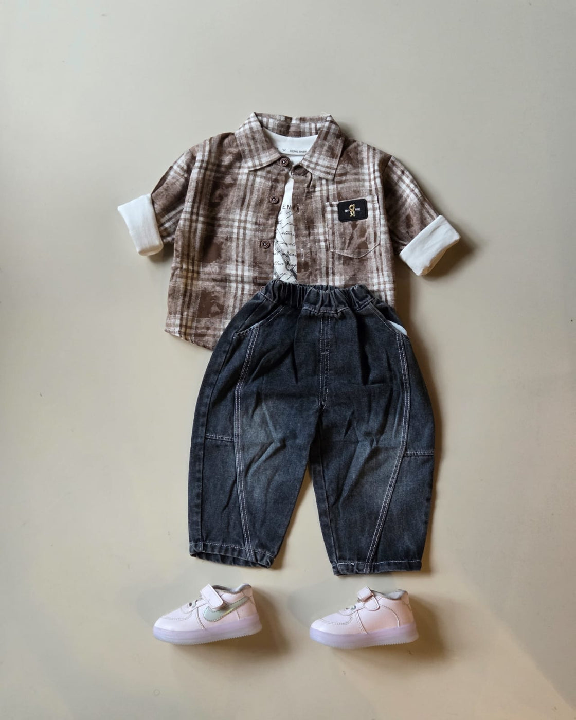 STIM109-06 Unisex Full Sleeve Oversized Shirt with Inner T Shirt and Pant Set