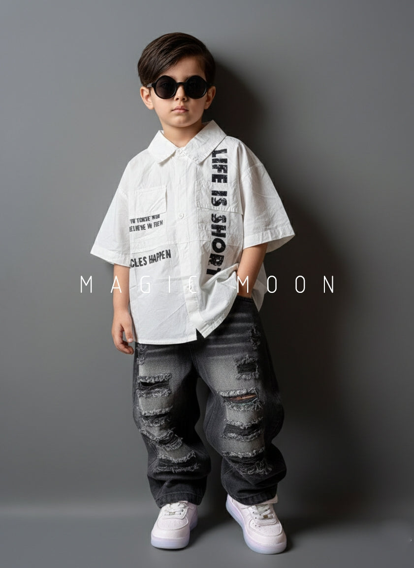 Unisex Half Sleeve Oversized Shirt