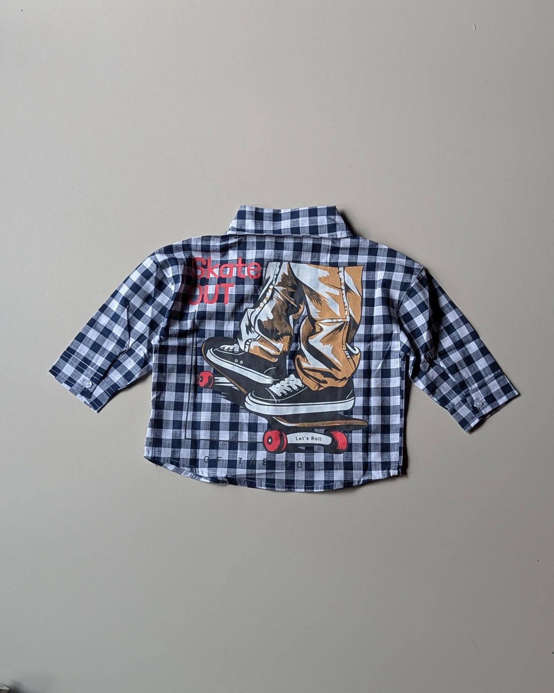 SHFS15 Boy's Full Sleeve Oversized Back Printed Shirt