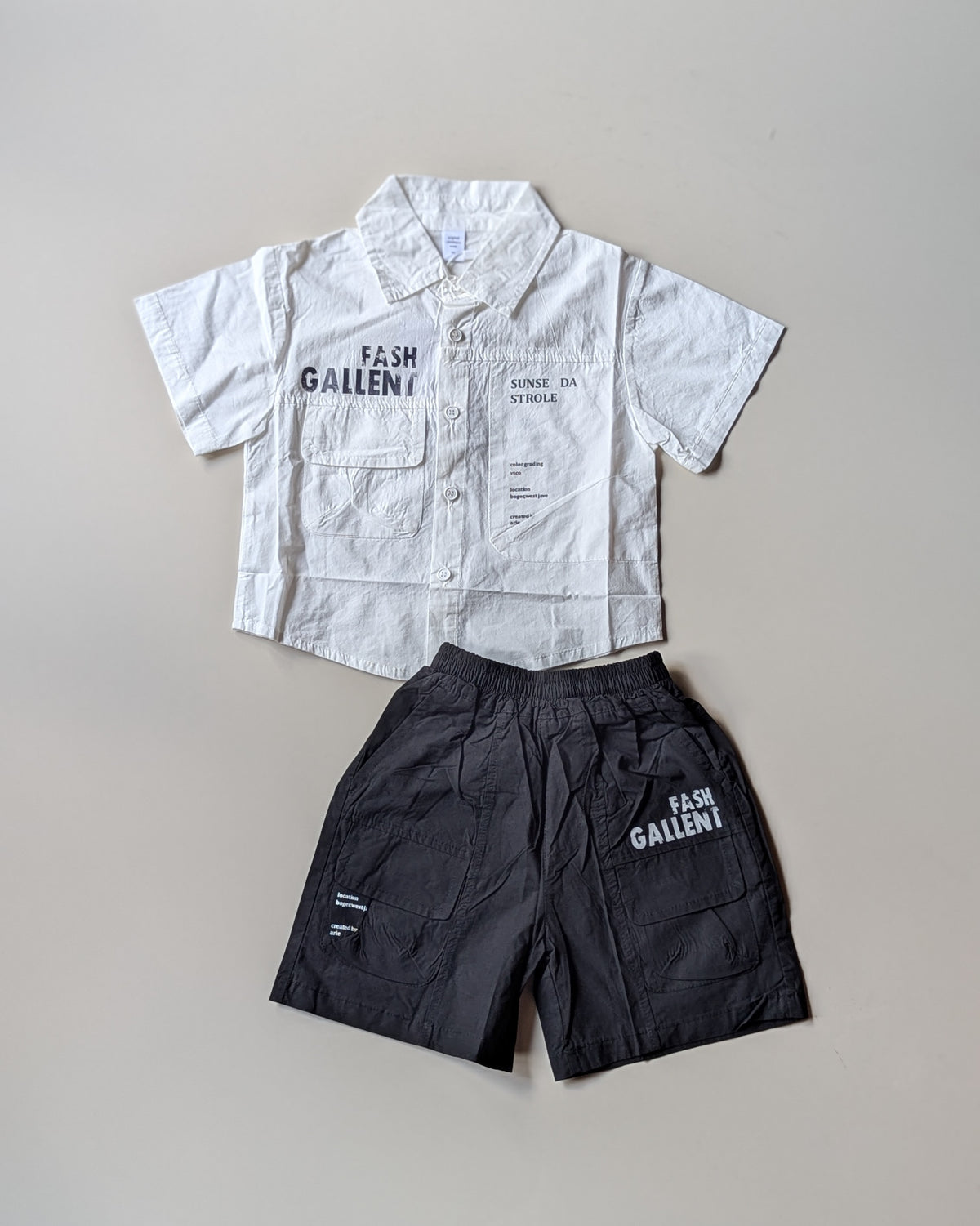 ST105 Unisex Half Sleeve Oversized Shirt and Shorts Set