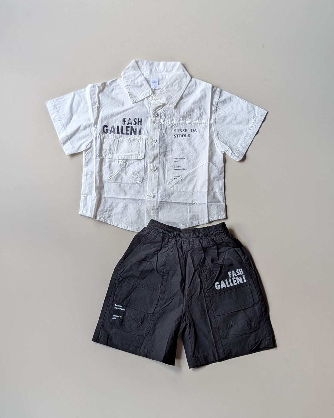 ST105 Unisex Half Sleeve Oversized Shirt and Shorts Set
