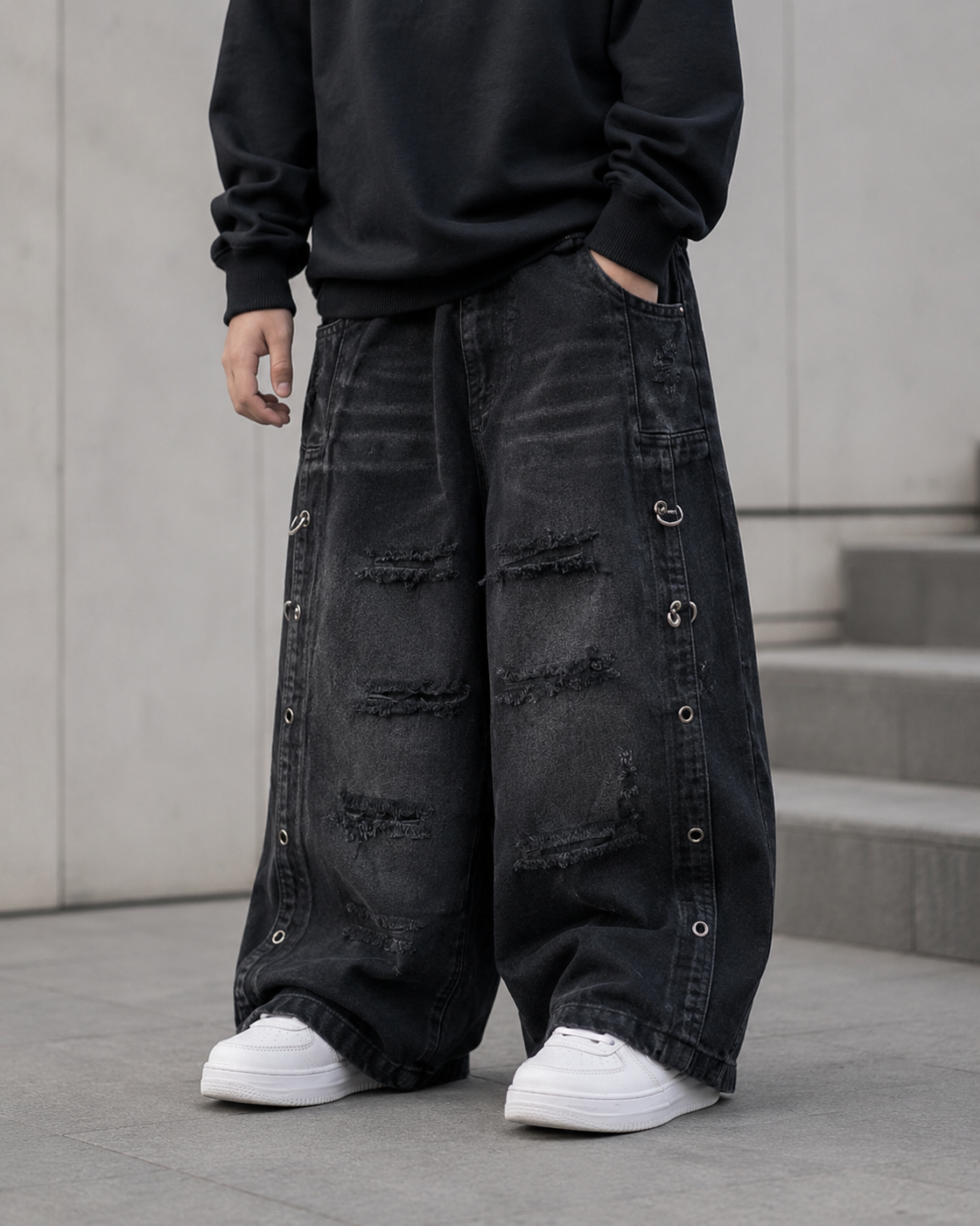 JN1008-03 Unisex Super Baggy Jeans