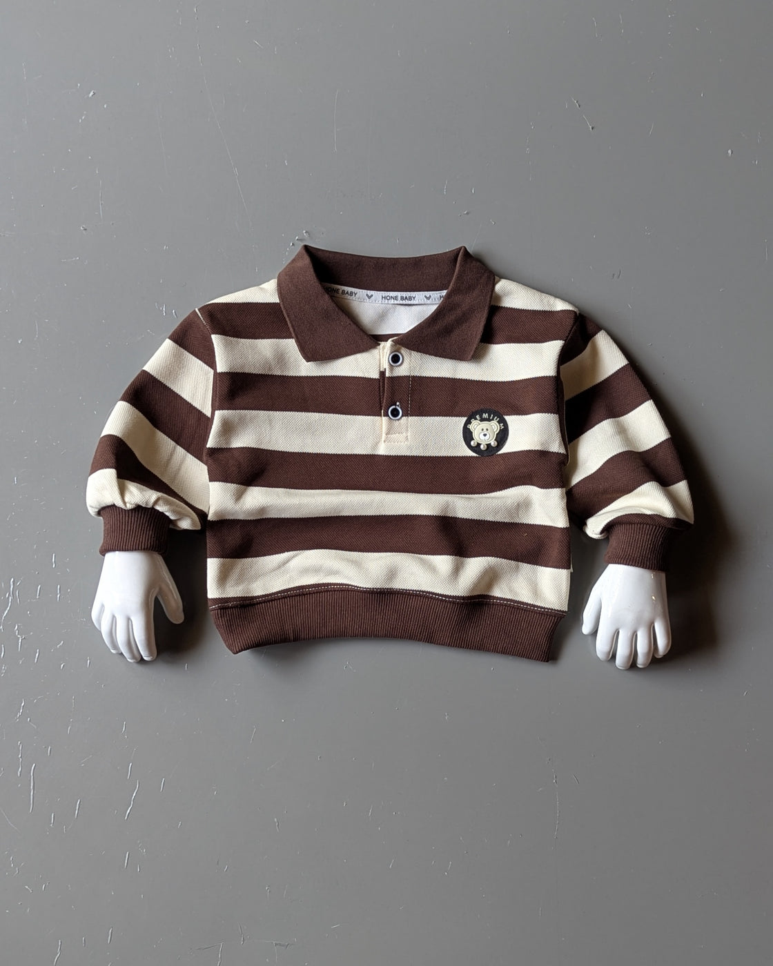 Unisex Full Sleeve Oversized Rugby Style Polo T Shirt