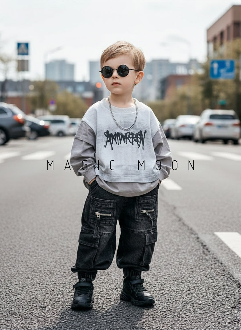 Unisex Full Sleeve Layered Look Oversized T Shirt