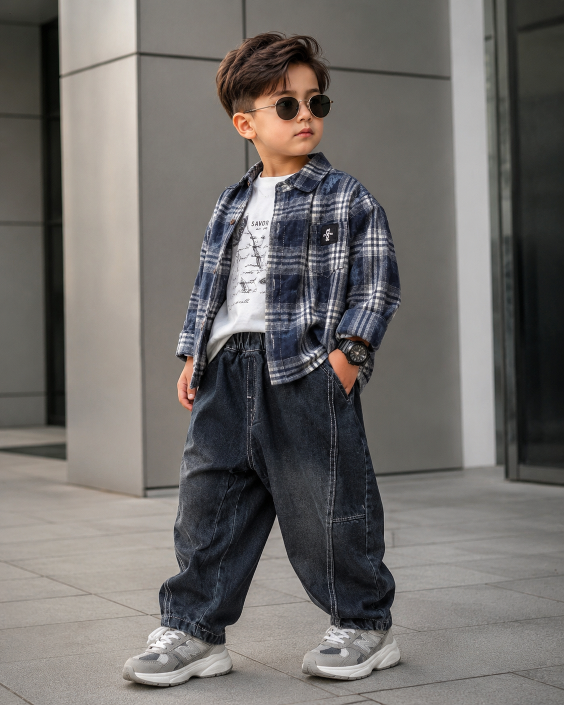 STIM109-08 Unisex Full Sleeve Oversized Shirt with Inner T Shirt and Pant Set