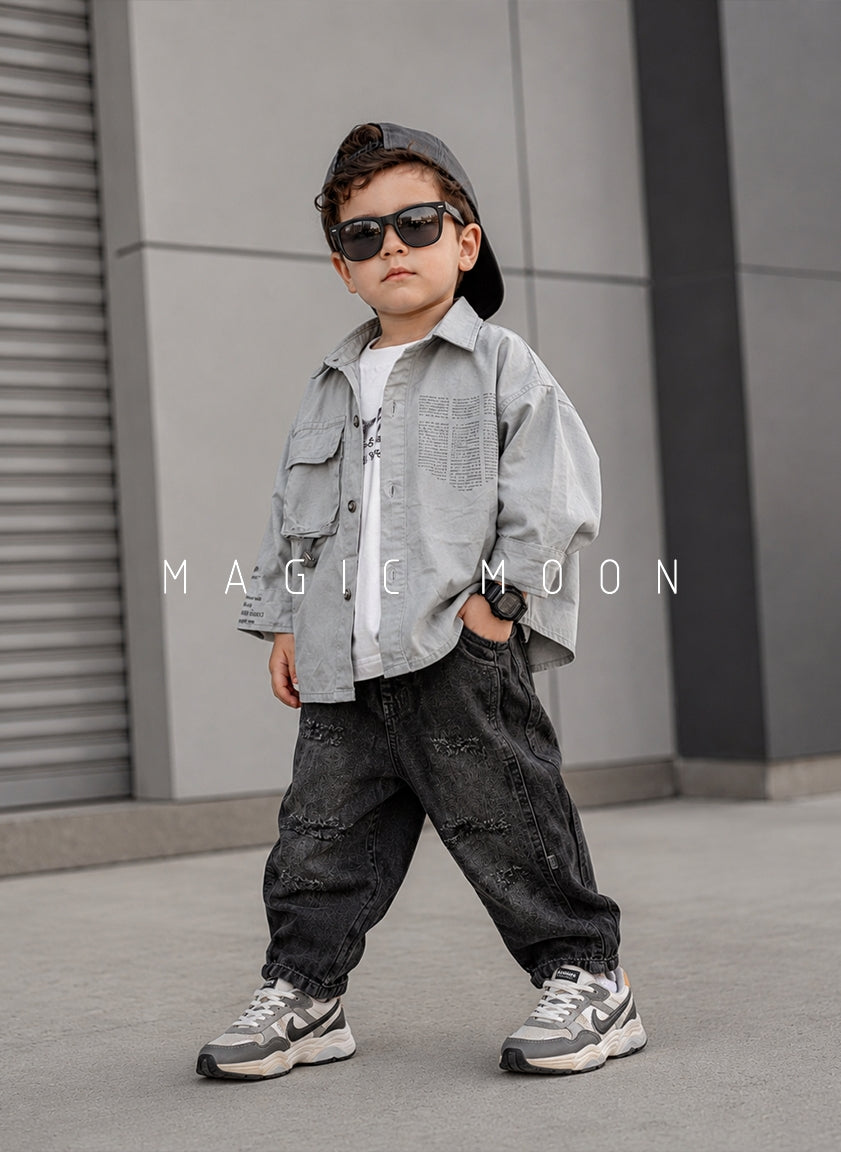 JKT02 Unisex Full Sleeve Oversized Shirt with Inner T Shirt