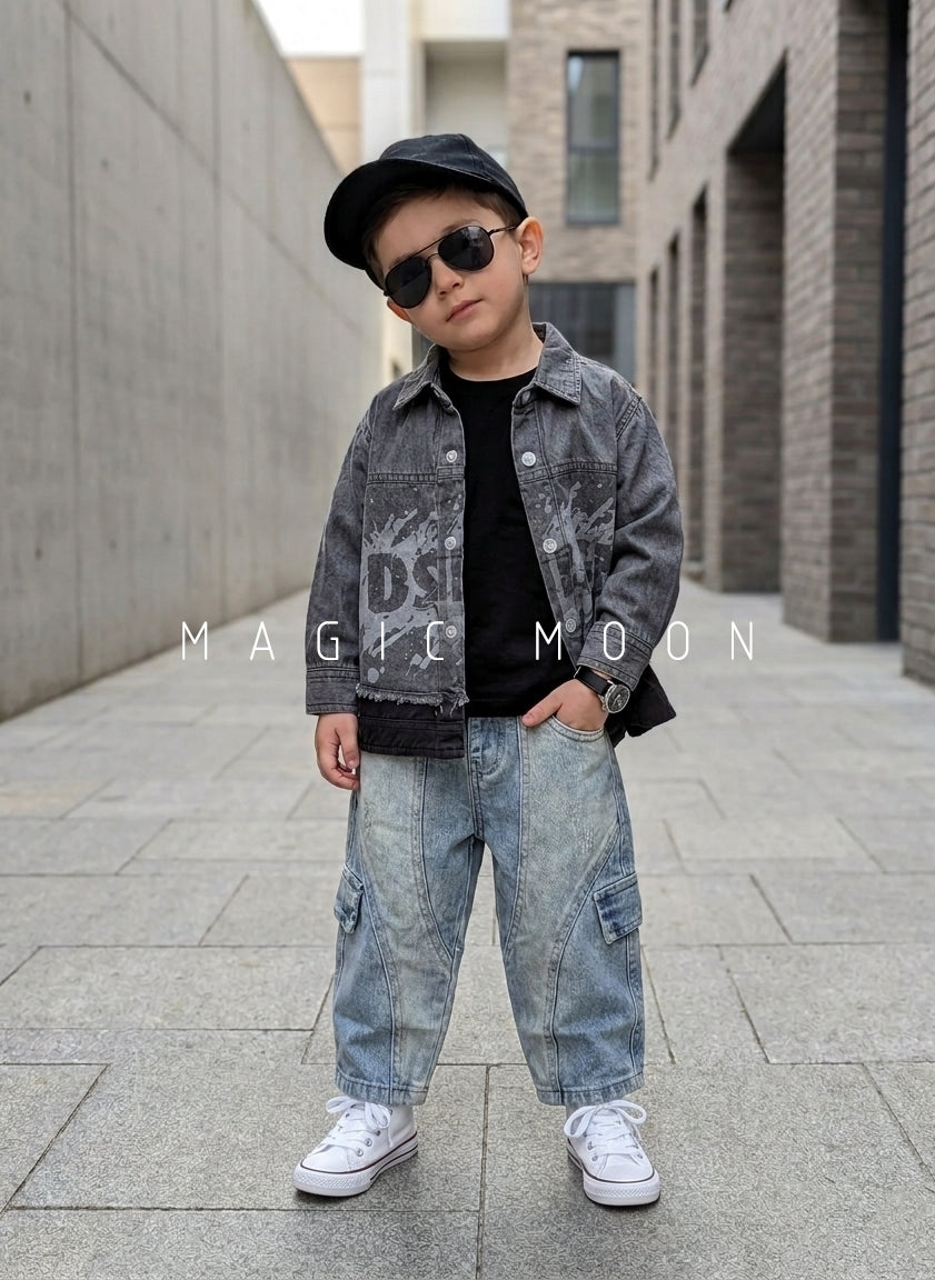 SHFS18 Boys Full Sleeve Oversized Denim Shirt