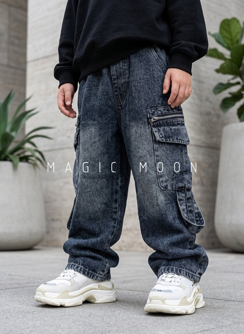 JN1003 Unisex Cargo Baggy Jeans