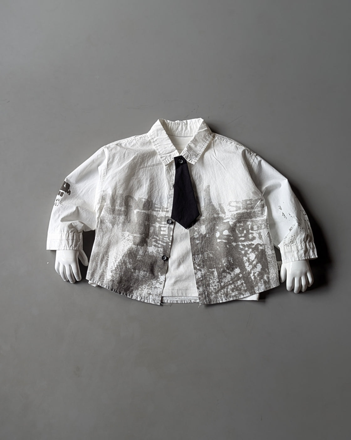 SHFS03 Unisex Full Sleeve Oversized Shirt and Inner T Shirt with Tie