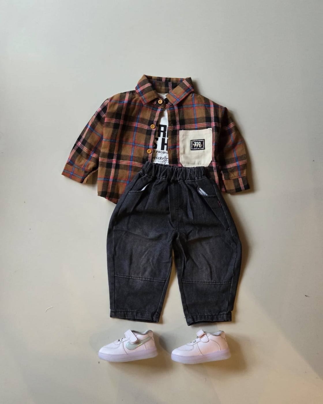 STIM109-04 Unisex Full Sleeve Oversized Shirt with Inner T Shirt and Pant Set