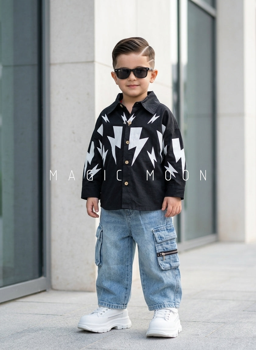 SHFS04 Boy's Full Sleeve Oversized Shirt