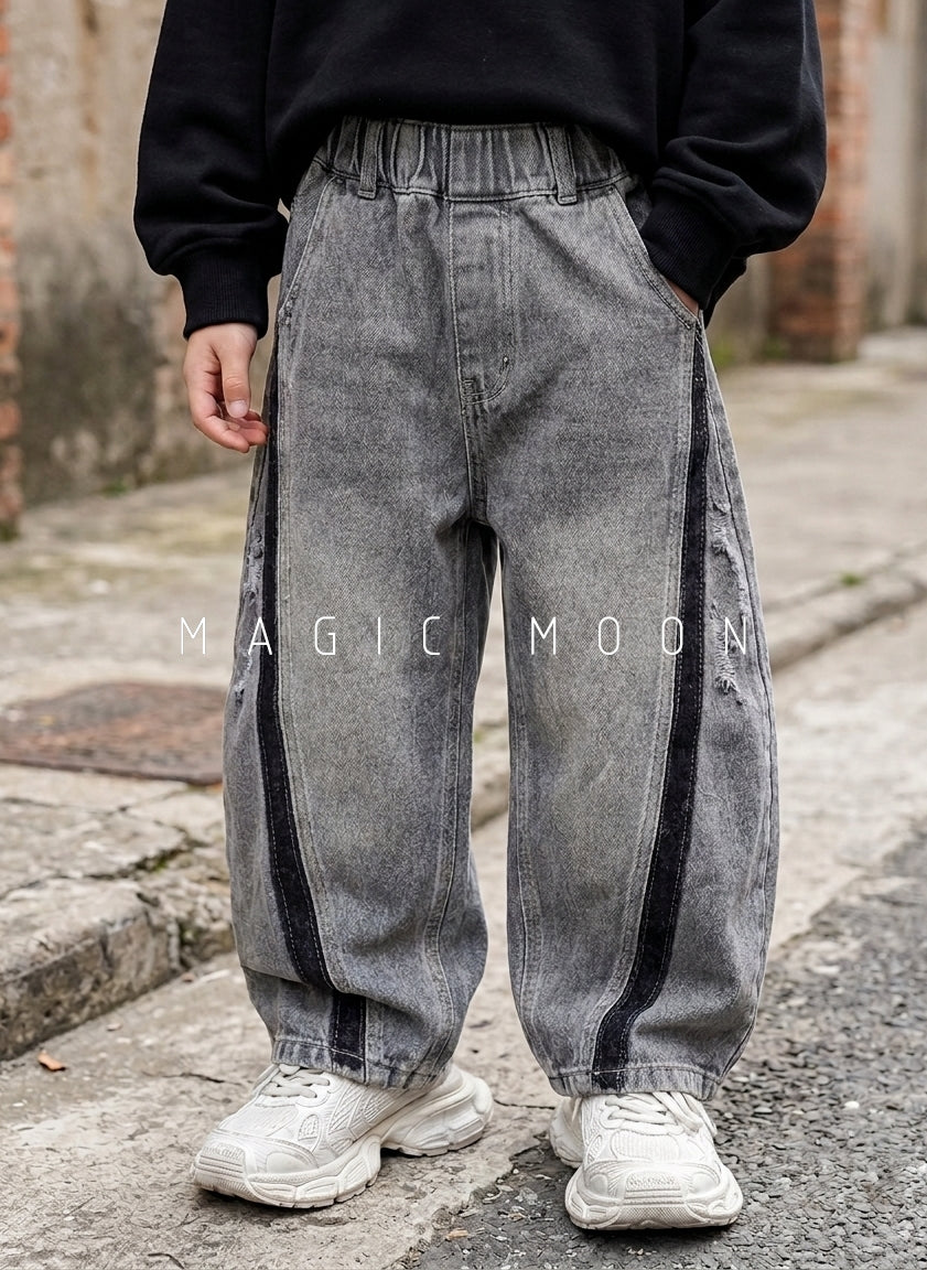 JN1001 Unisex Barrel Fit Baggy Jeans