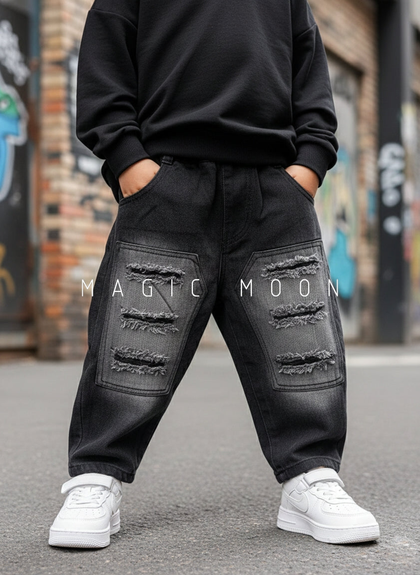 Unisex Distressed Baggy Jeans