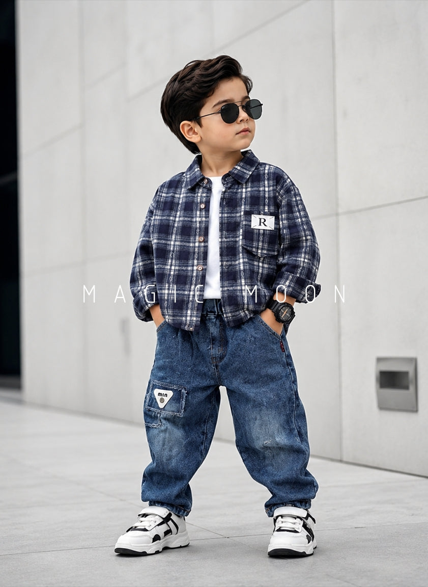 ST104 Unisex Full Sleeve Oversized Shirt with Inner T Shirt and Pant Set