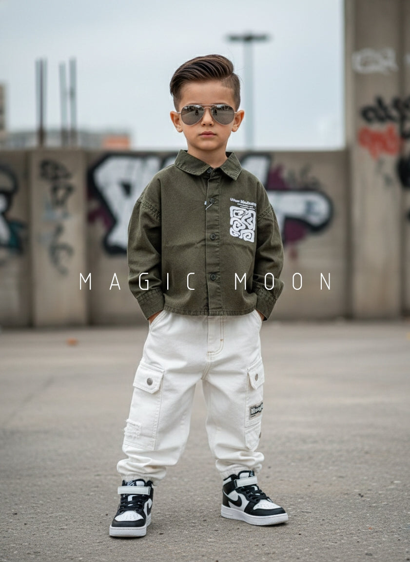 Boy's Full Sleeve Oversized Shirt