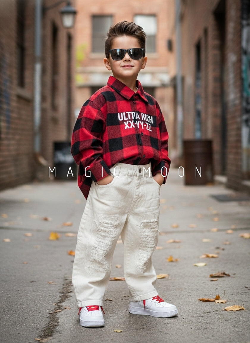 Boy's Full Sleeve Oversized Shirt