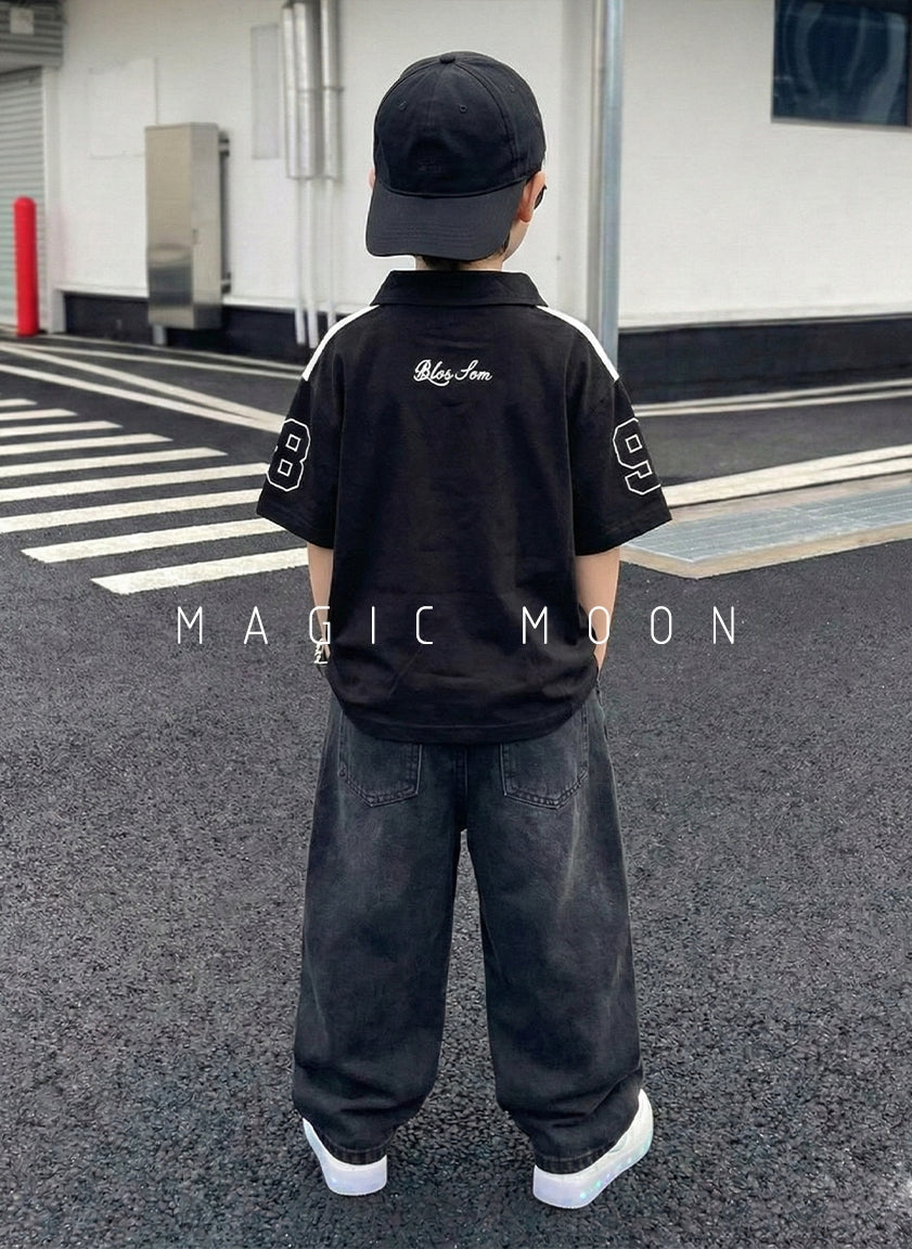 Unisex Half Sleeve Oversized Polo Neck T Shirt