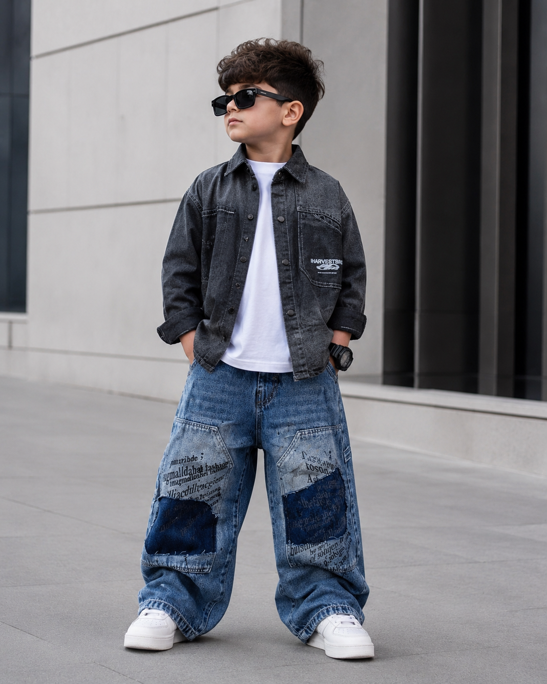 SHFB05 Unisex Full Sleeve Oversized Denim Shirt