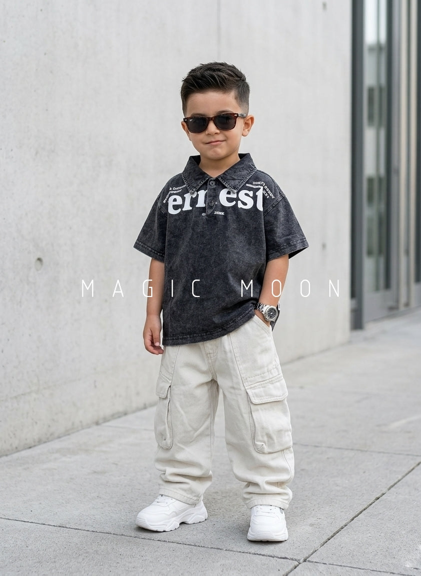 HSP01 Unisex Half Sleeve Oversized Polo T Shirt