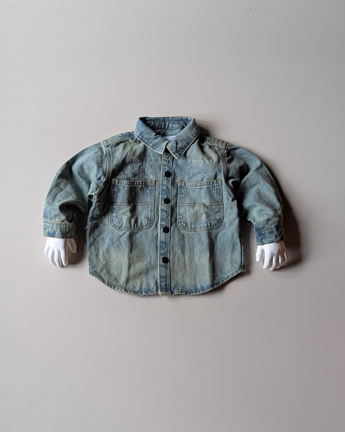 SHFS26 Boys Full Sleeve Oversized Denim Shirt
