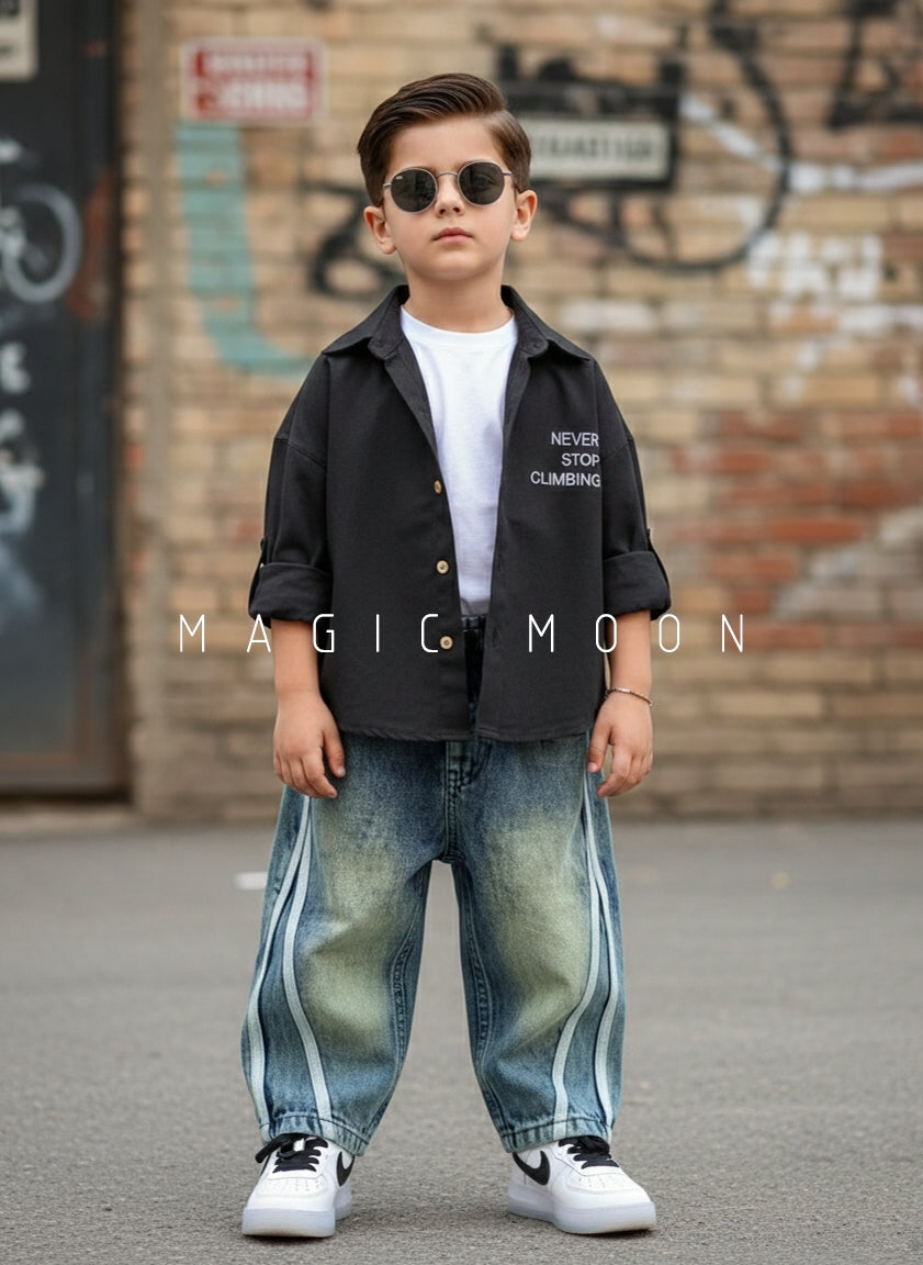 Boy's Full Sleeve Oversized Shirt