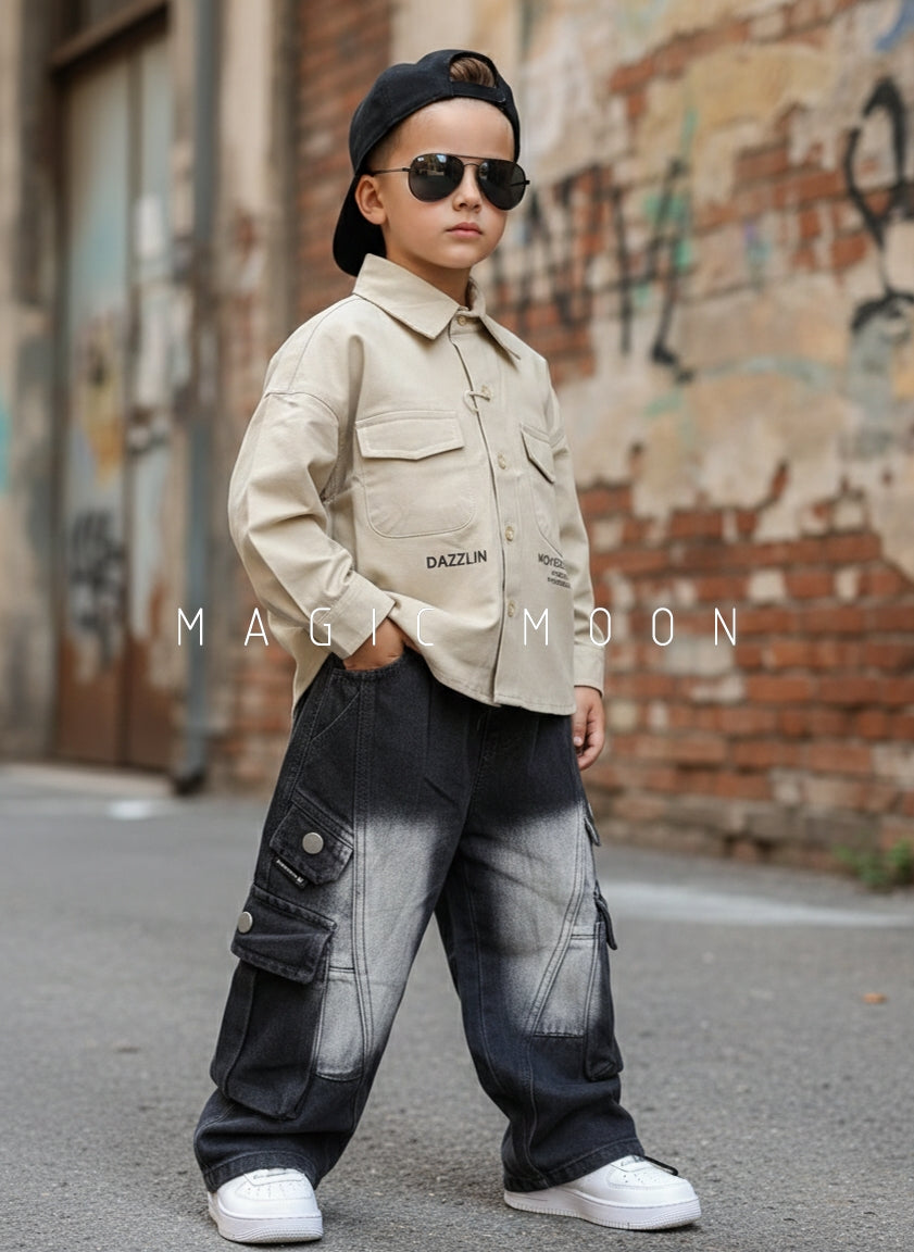 Boy's Full Sleeve Oversized Shirt