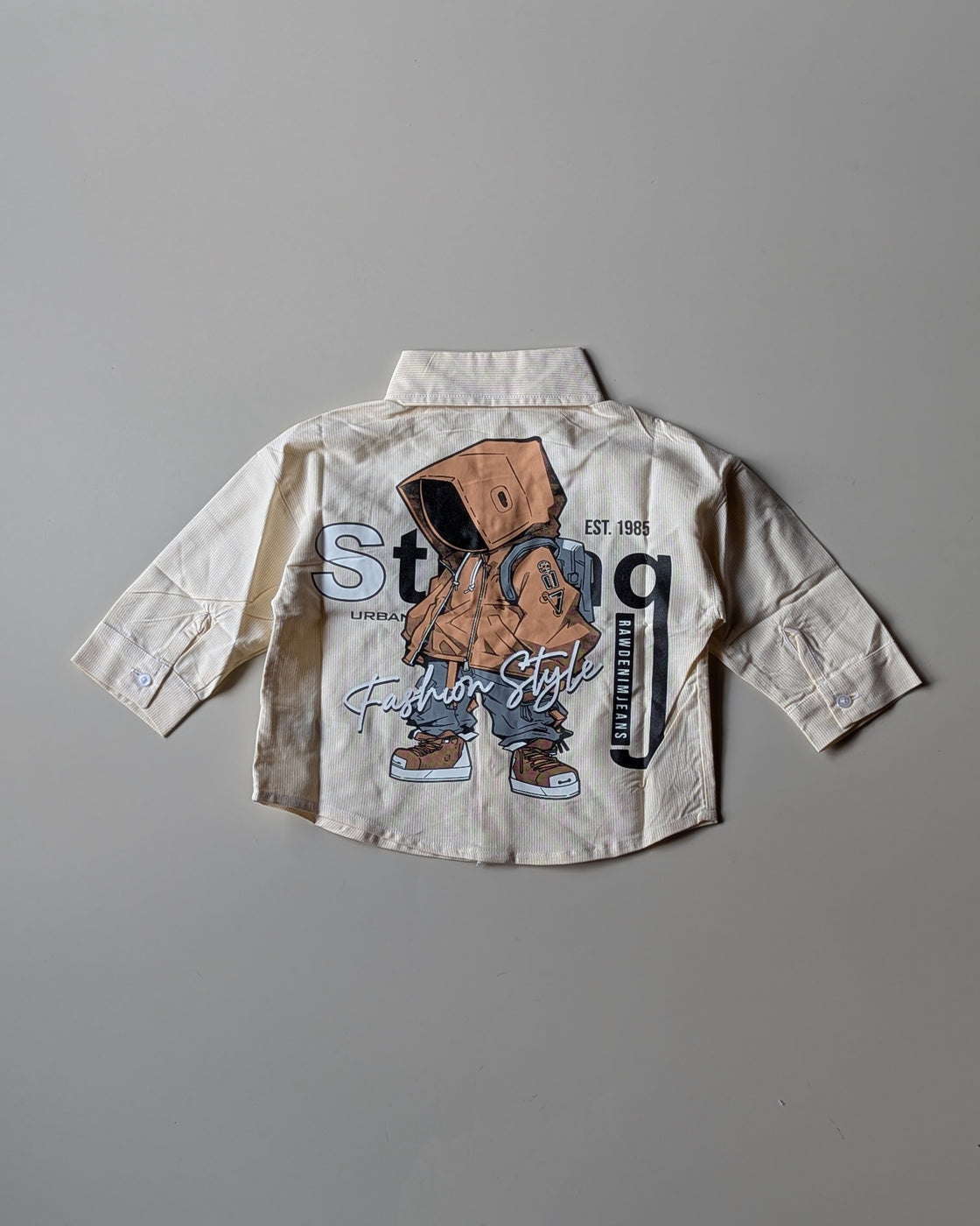 SHFS16 Boy's Full Sleeve Oversized Back Printed Shirt