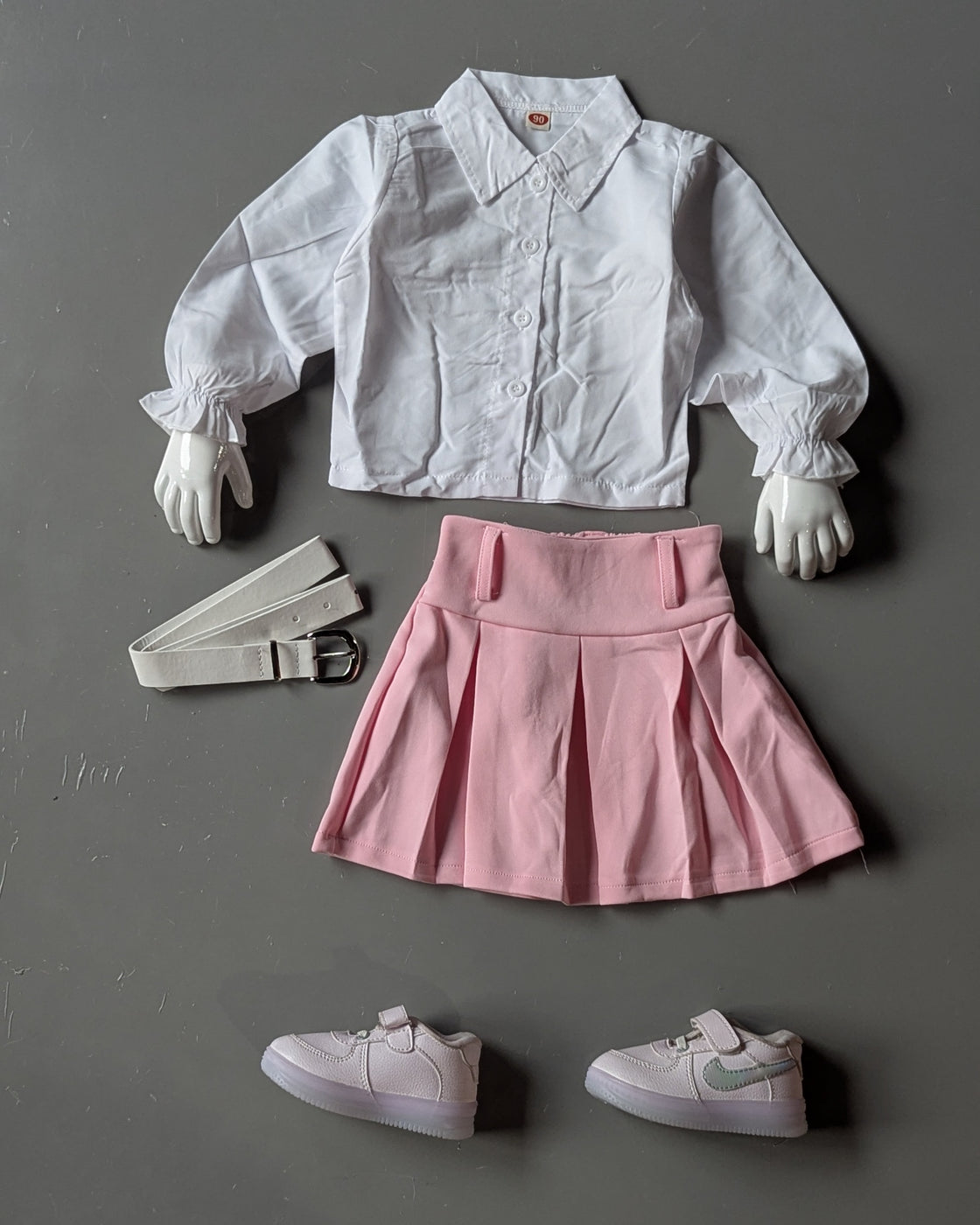Girl's Full Sleeve Shirt and Skirt Set