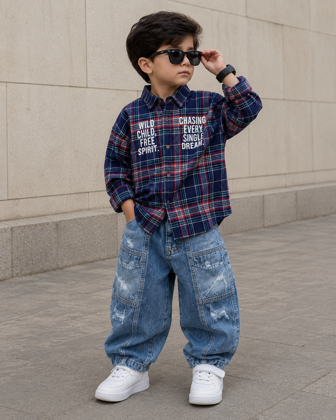 SHFS22 Boys Full Sleeve Oversized Shirt